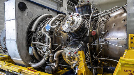 FILE PHOTO: A gas turbine produced by the German company Siemens